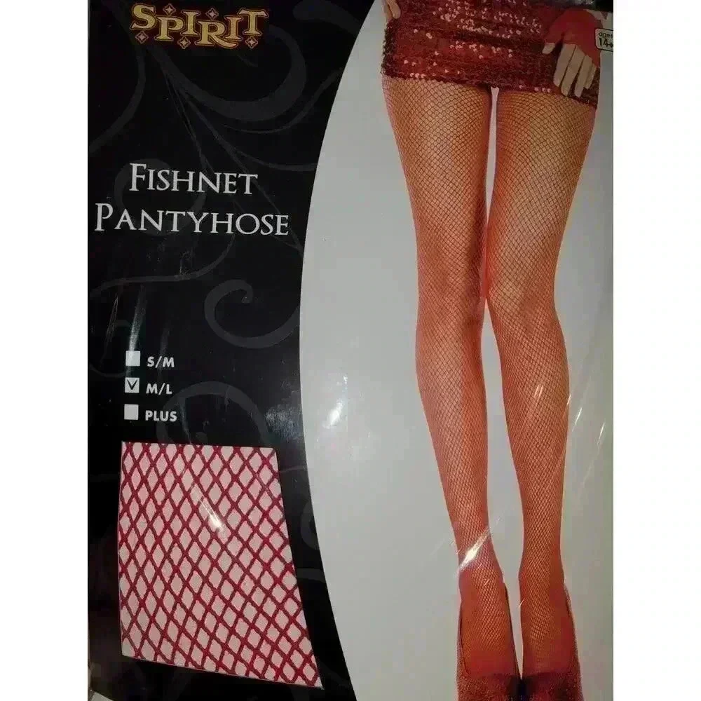 Red Fishnet Pantyhose - Picture 1 of 2